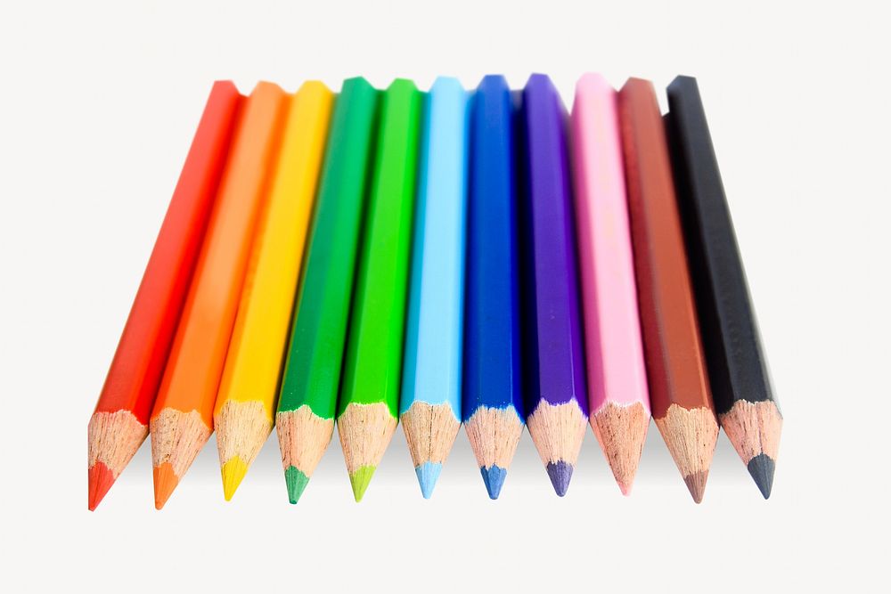 Colouring pencils isolated image