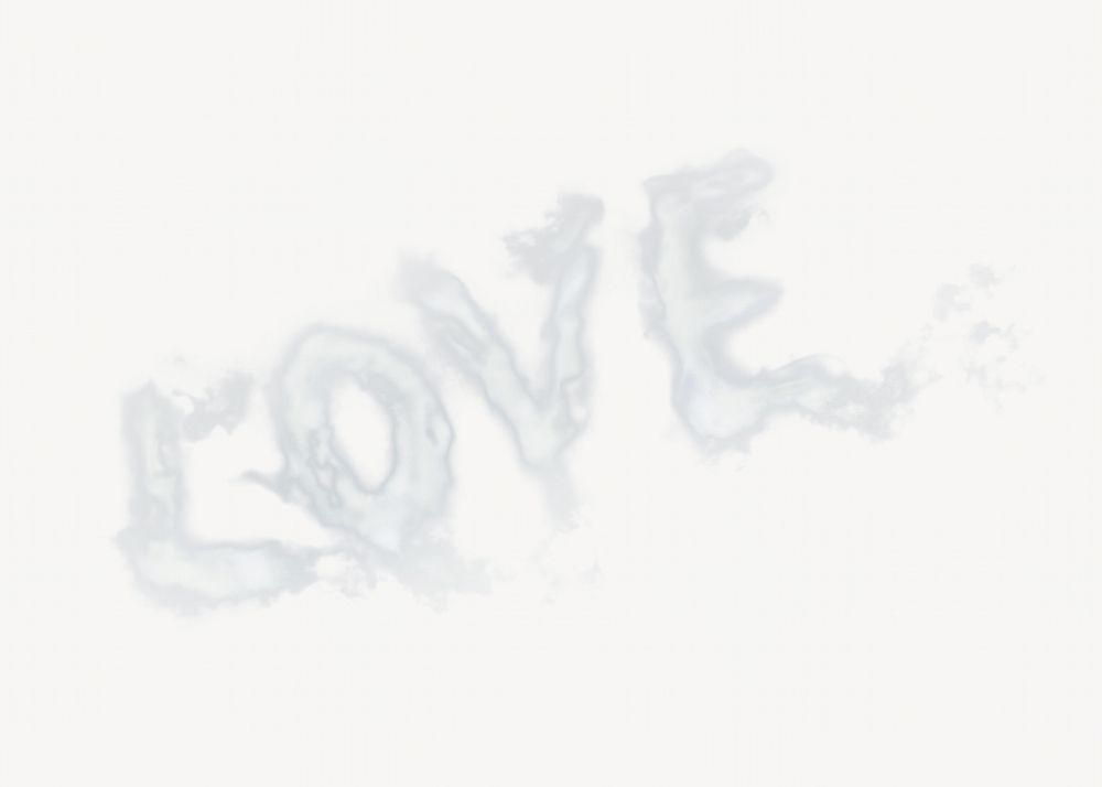 Love cloud typography, isolated image
