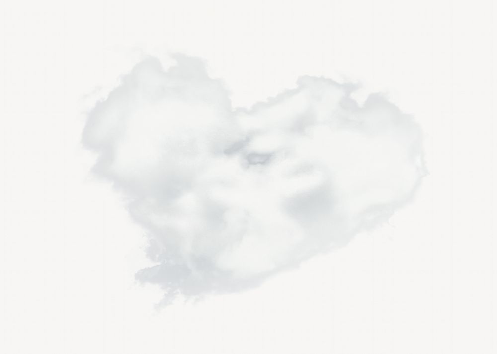 Heart cloud, isolated image