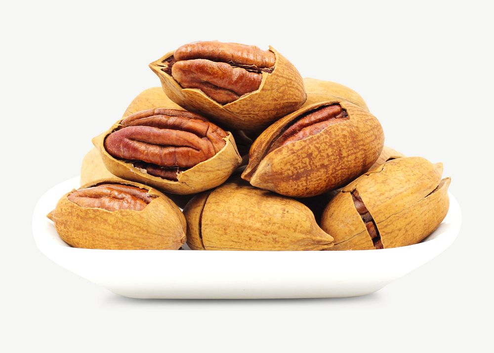 Pecan nuts, food collage element psd