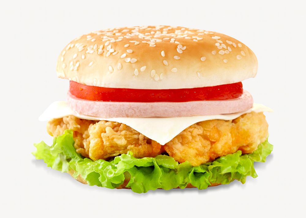 Chicken burger isolated design