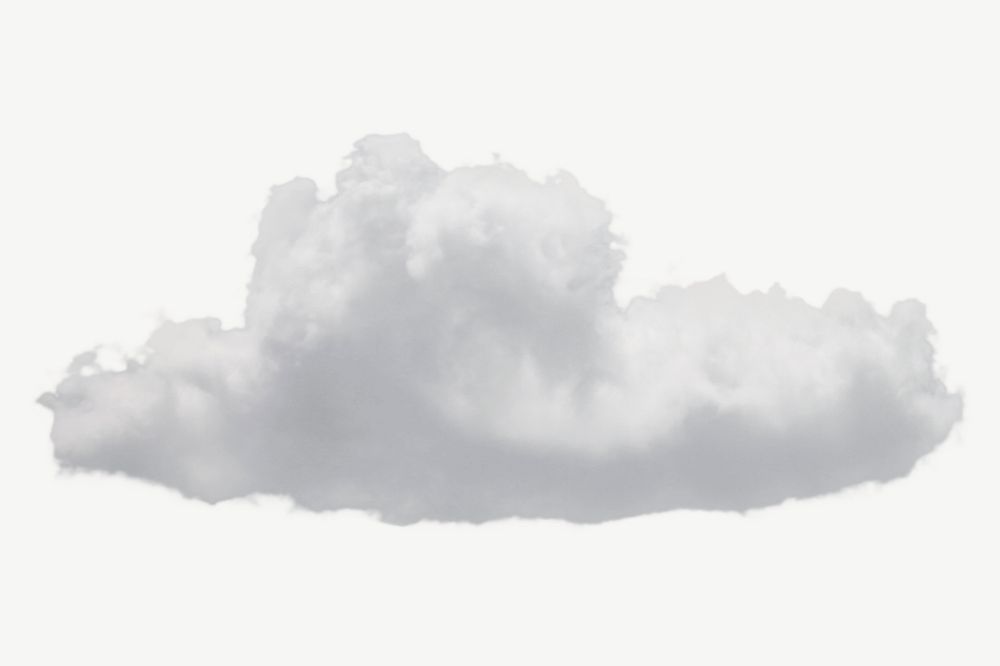 Fluffy cloud collage element, isolated image psd