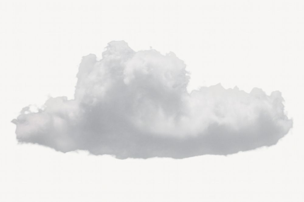 Fluffy cloud collage element, isolated image