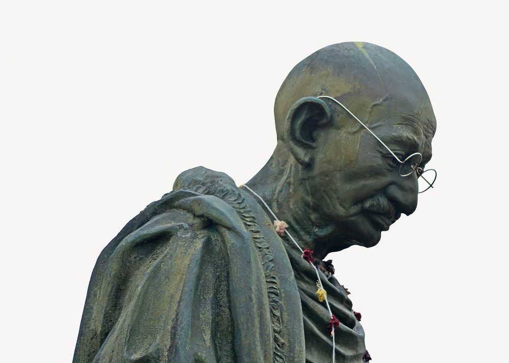 Mahatma Gandhi sculpture, isolated image