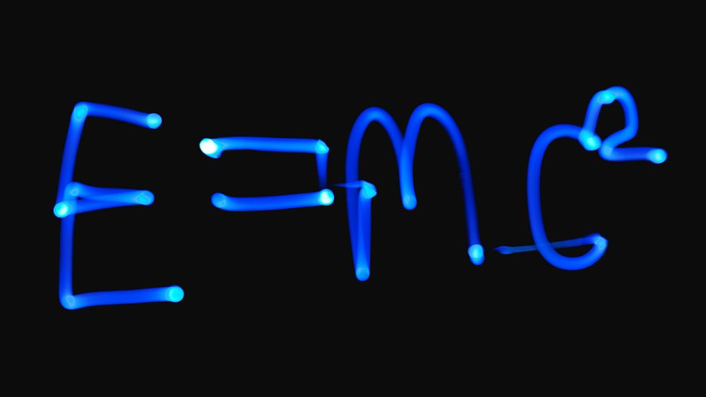 Albert Einstein's formula, isolated image