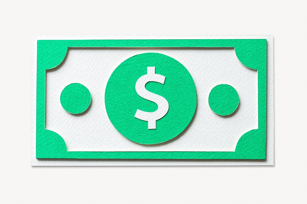 Paper craft art of a dollar bill isolated image