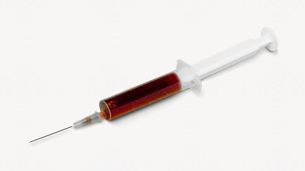 Blood in syringe isolated design