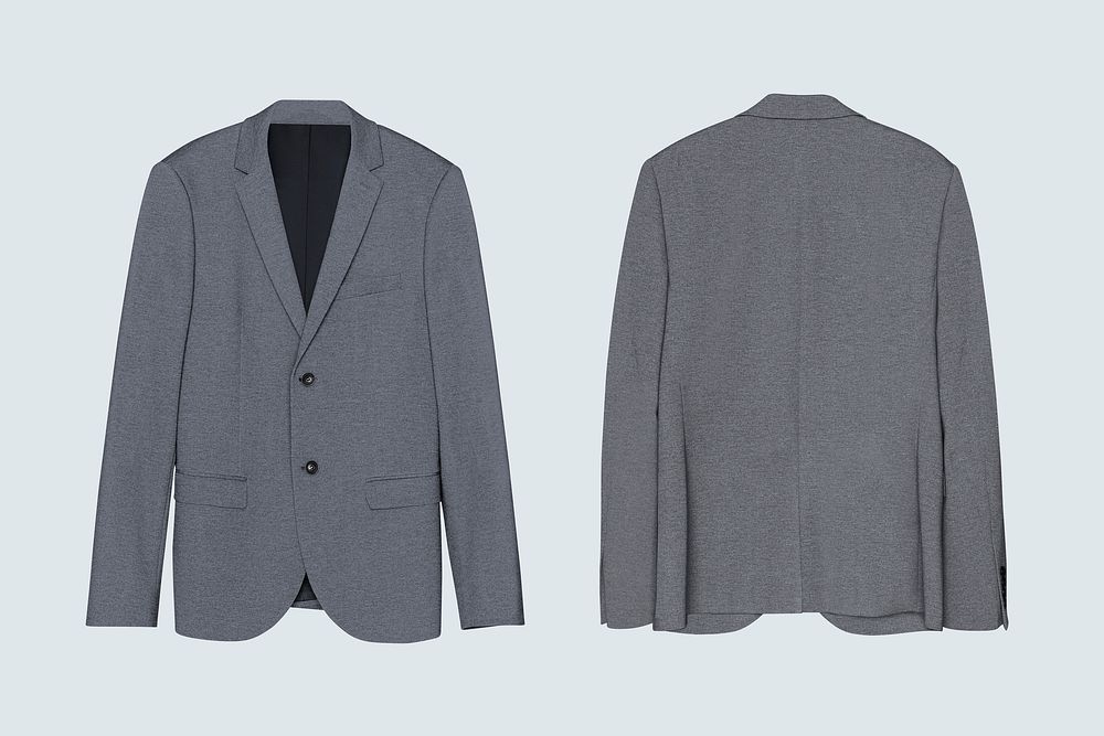 Gray blazer mockup psd casual men&rsquo;s wear