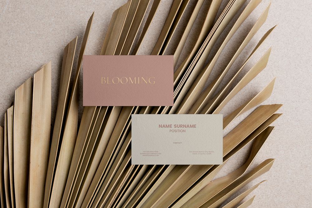 Business card mockup psd in brown tone with front and rear view