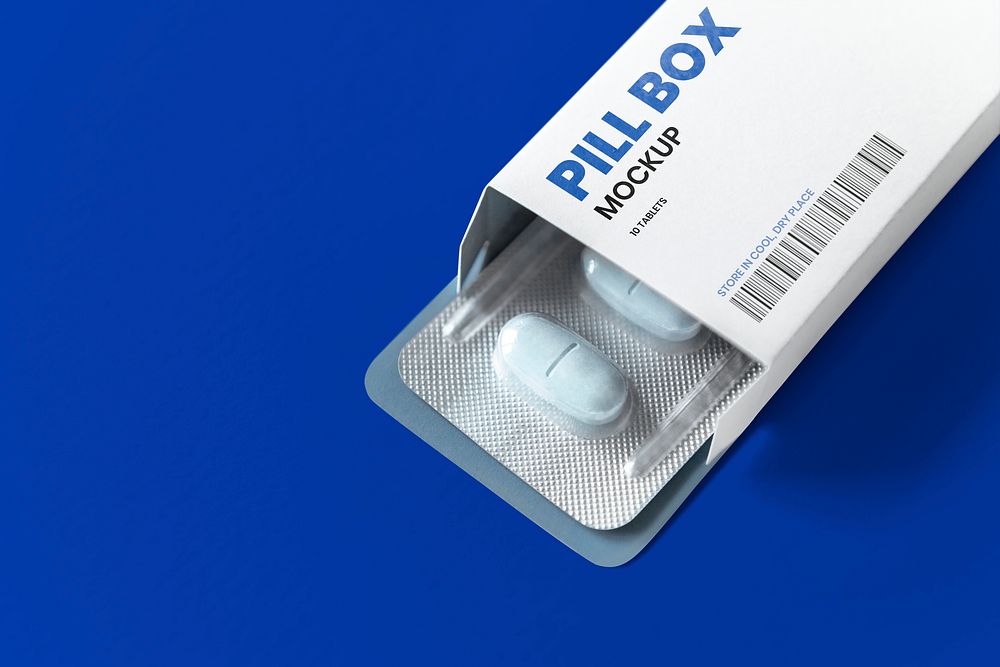 Pill box psd mockup medicine package