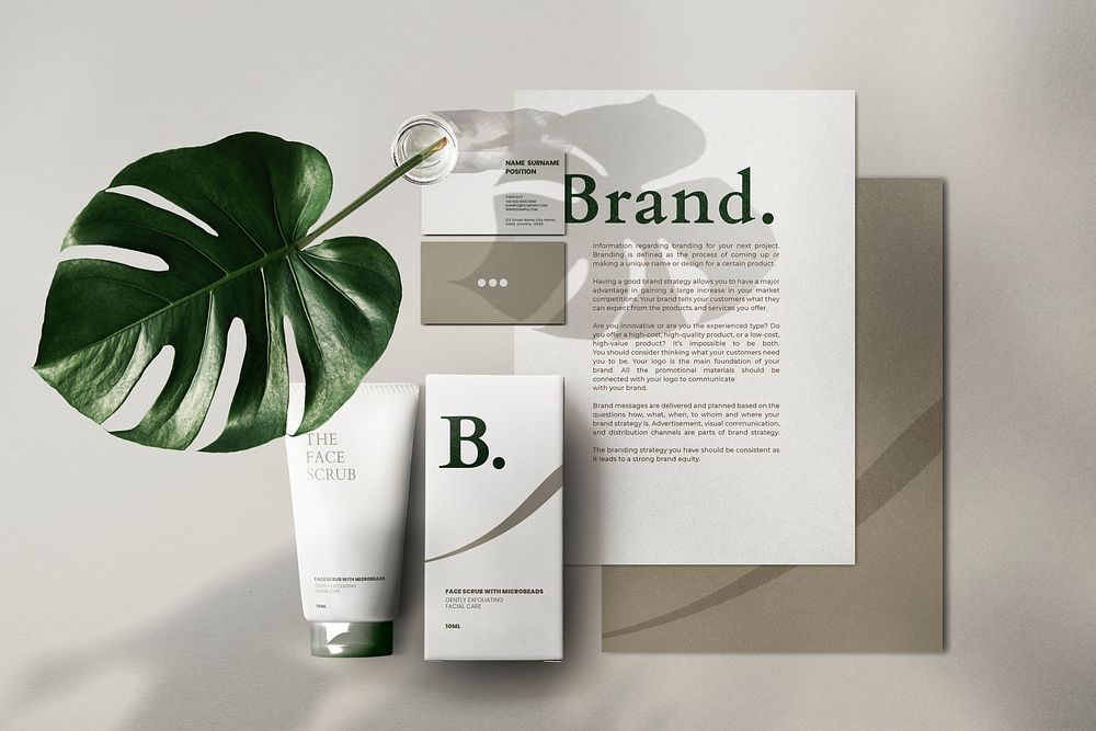Beauty branding product mockup psd set