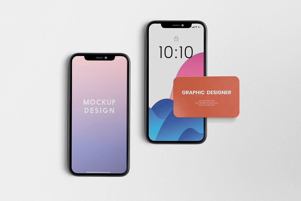 Smartphone, business card mockup psd branding identity