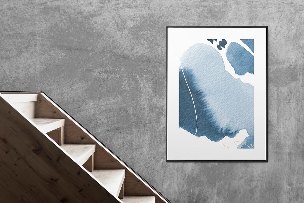 Picture frame mockup, realistic wall decor psd