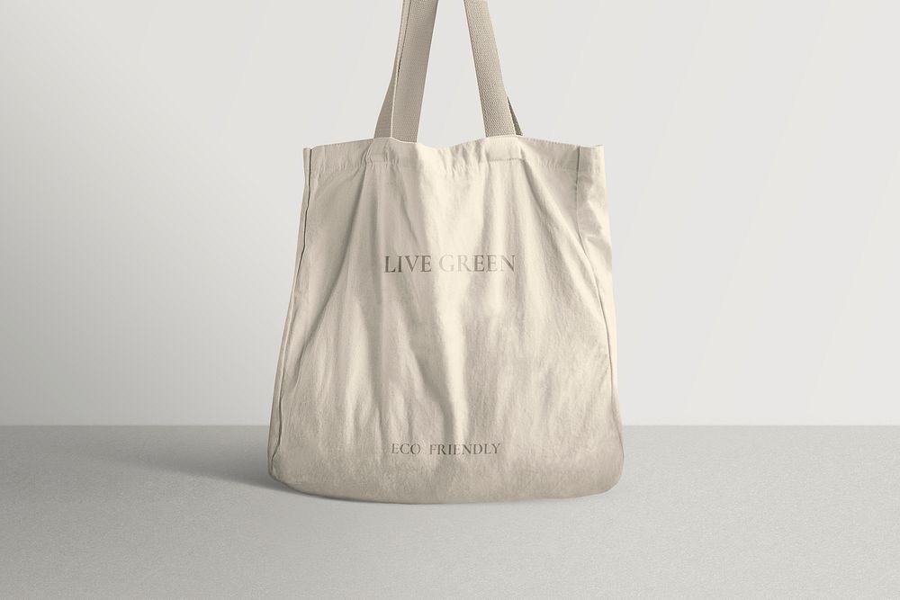 Canvas tote bag mockup psd in minimal style