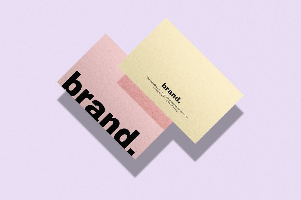 Minimal business card mockup psd in pastel
