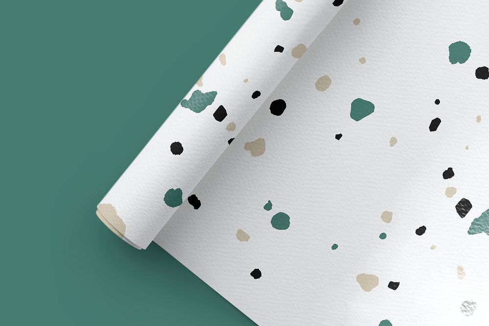Terrazzo paper roll mockup psd in minimal design