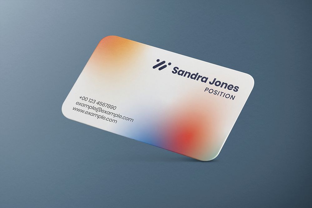 Business card mockup, realistic gradient design psd