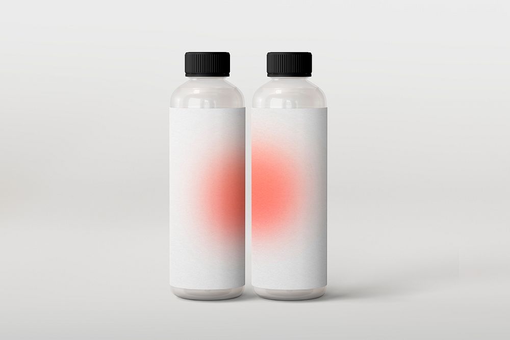 White water bottle with red aura design