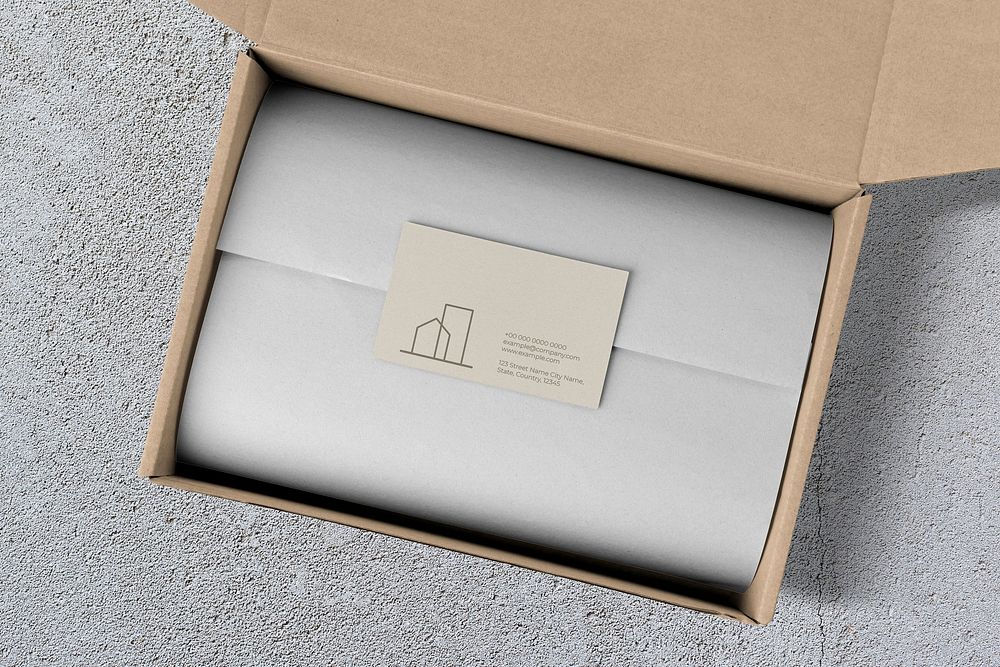 Wrapping paper mockup psd inside of a gift box