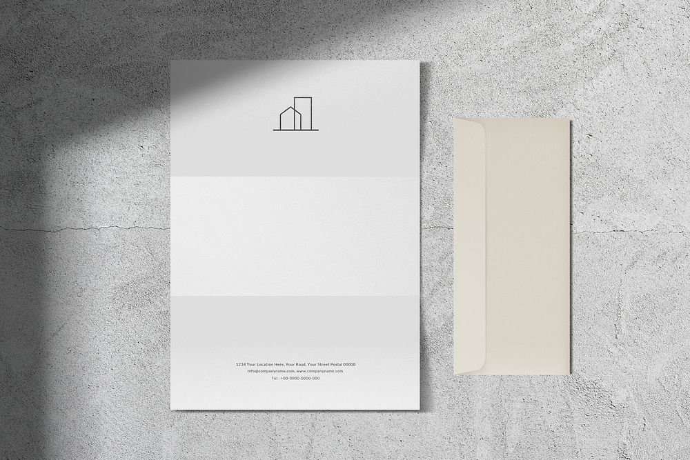 Envelope and letter mockup, aesthetic corporate identity stationery psd