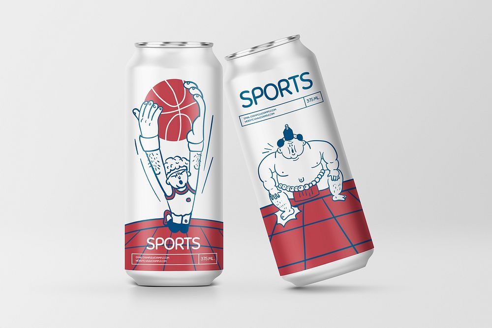 Soda can mockup, product packaging psd