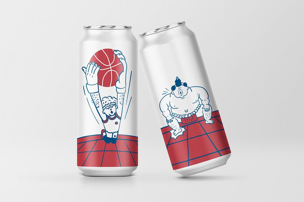 Soda can, sporty product packaging