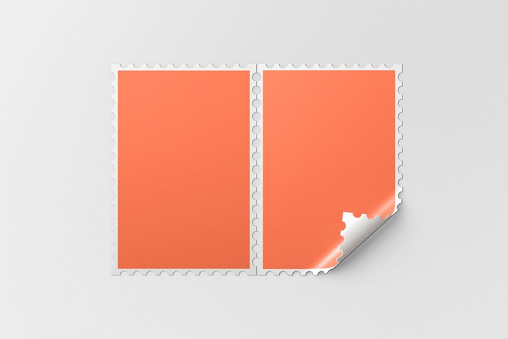 Postage stamps in orange with design space