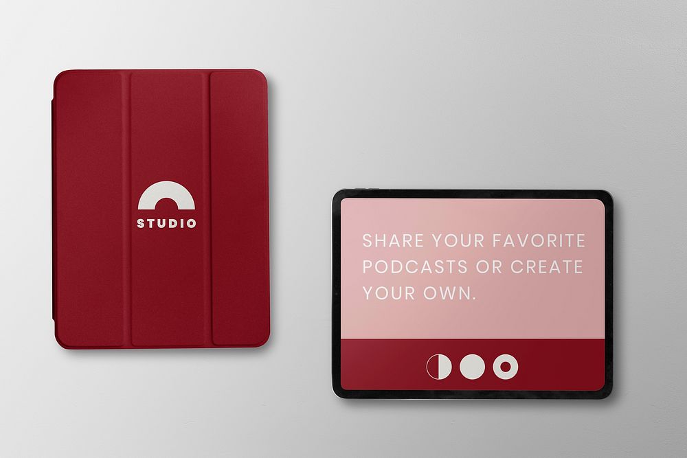 Tablet screen mockup, case accessory psd