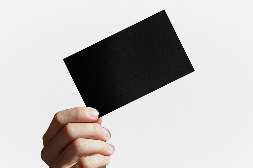 Blank black business card with design space
