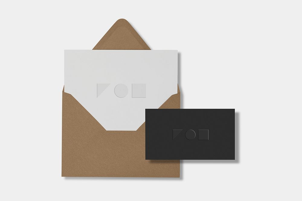 Brown envelope with invitation card