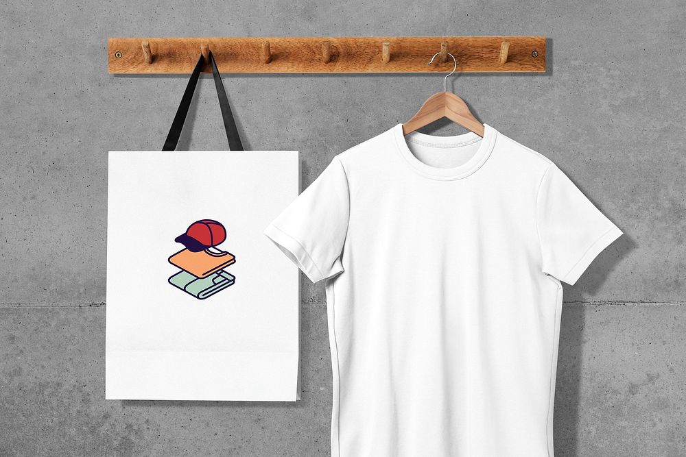 White T-shirt with, blank design space