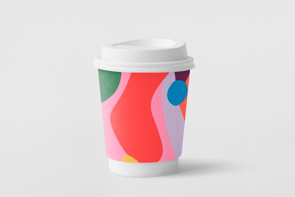 Coffee cup, colorful product packaging design