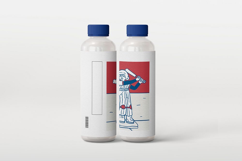 Plastic water bottle, sporty illustration