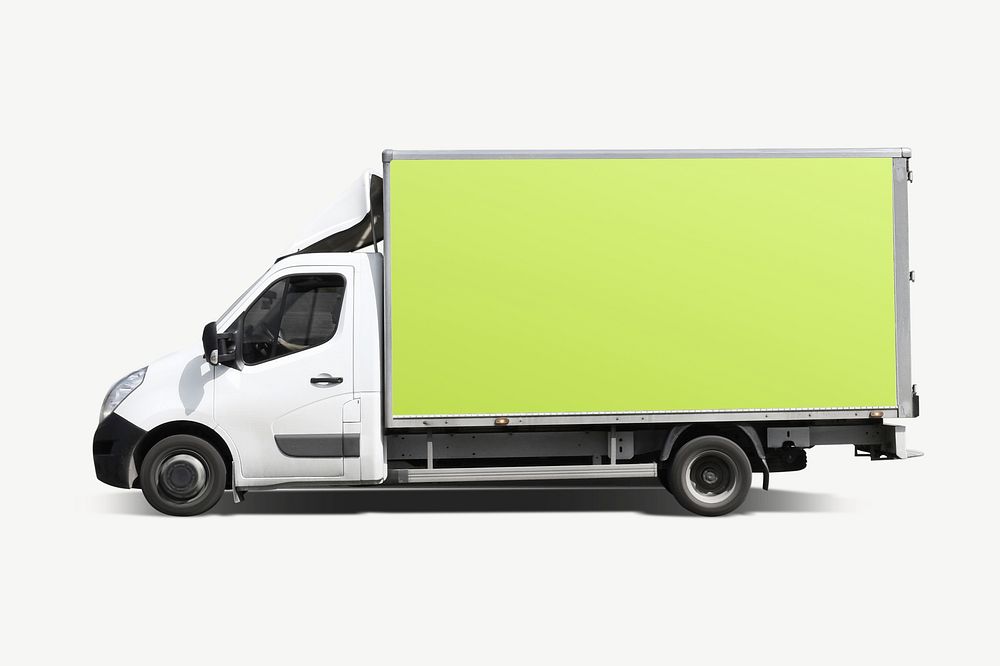 Moving truck mockup, logistic vehicle psd