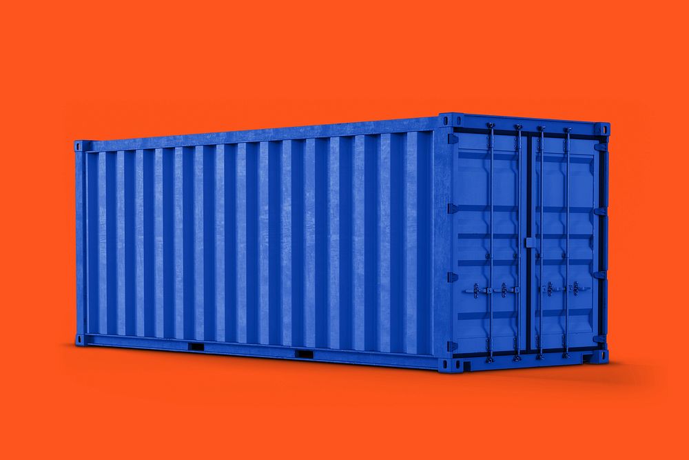 3D shipping container, realistic cargo psd