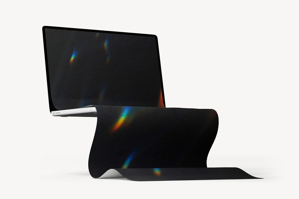 3D Laptop, black holographic screen