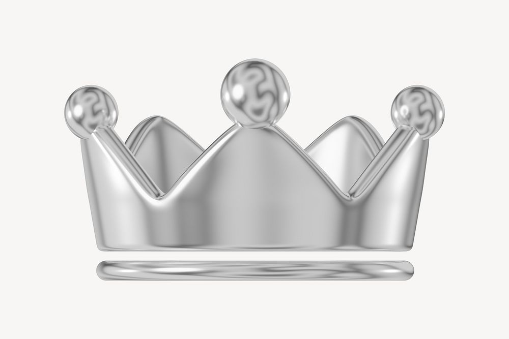 3D metallic crown icon