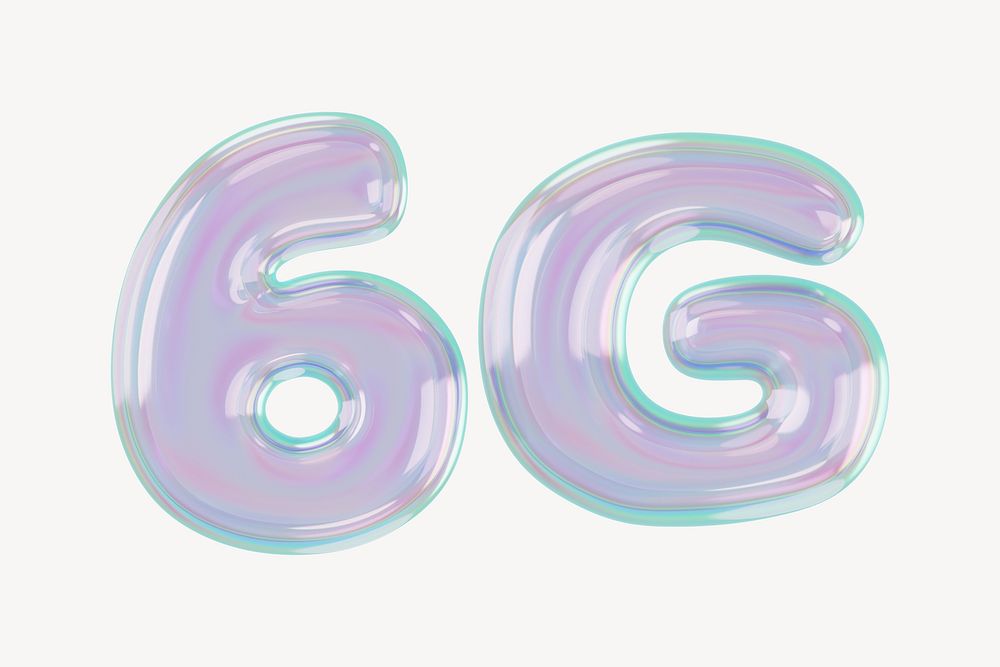 6G holographic icon, digital remix design