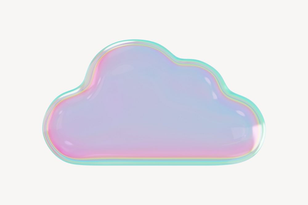 3D holographic cloud icon