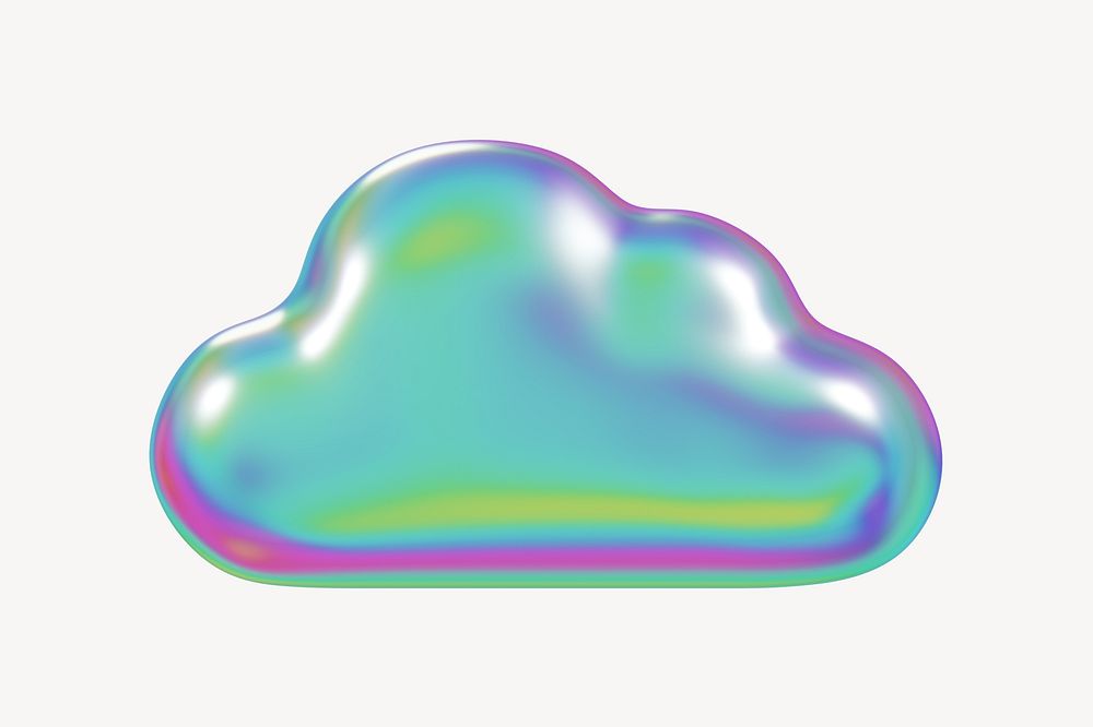 3D metallic cloud icon
