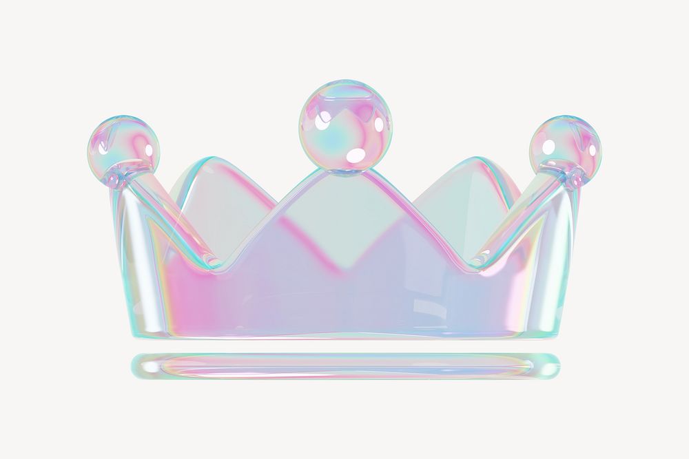 3D holographic crown icon