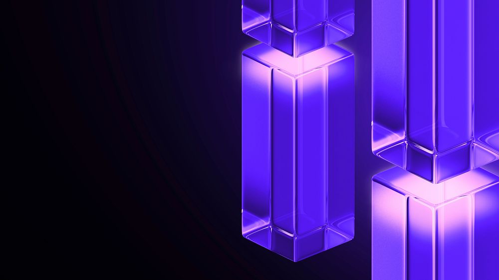 Purple glass pillars desktop wallpaper, digital remix