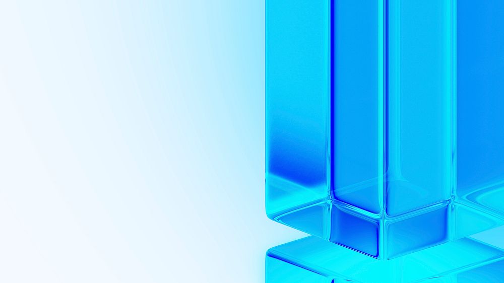 Blue glass pillars desktop wallpaper, digital remix