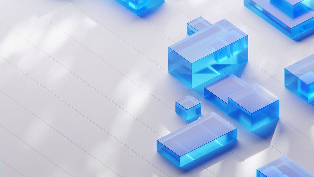 Digital blue squares desktop wallpaper
