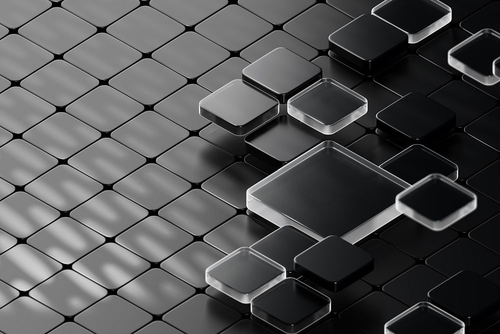 Black square pattern background