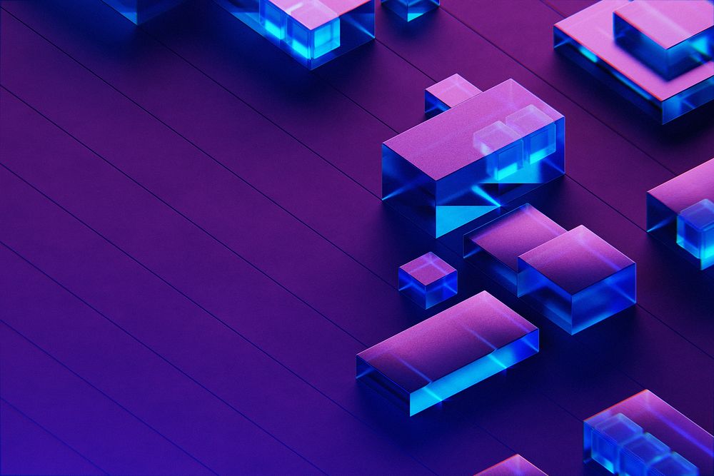 Digital purple squares geometric background