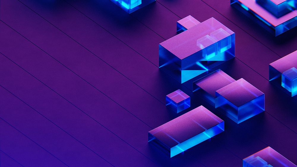 Digital purple squares desktop wallpaper