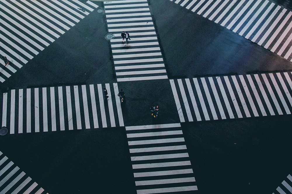 Intersecting crosswalk background, lifestyle