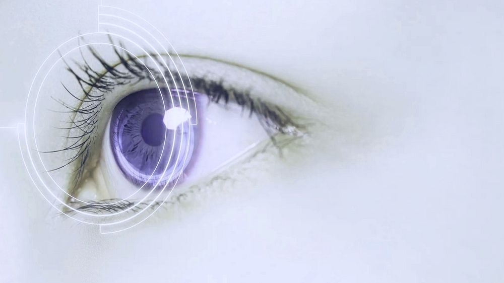 Technology vision desktop wallpaper, eye scan, digital remix