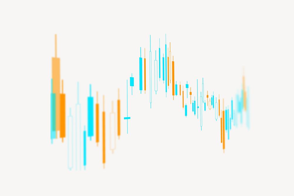 Finance candlestick chart element, digital remix